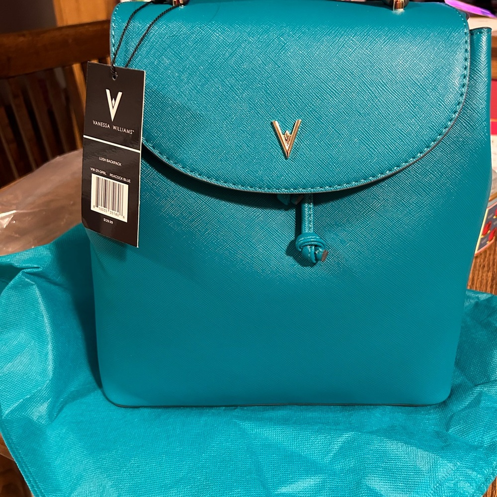 Brand new Vanessa Williams teal backpack purse